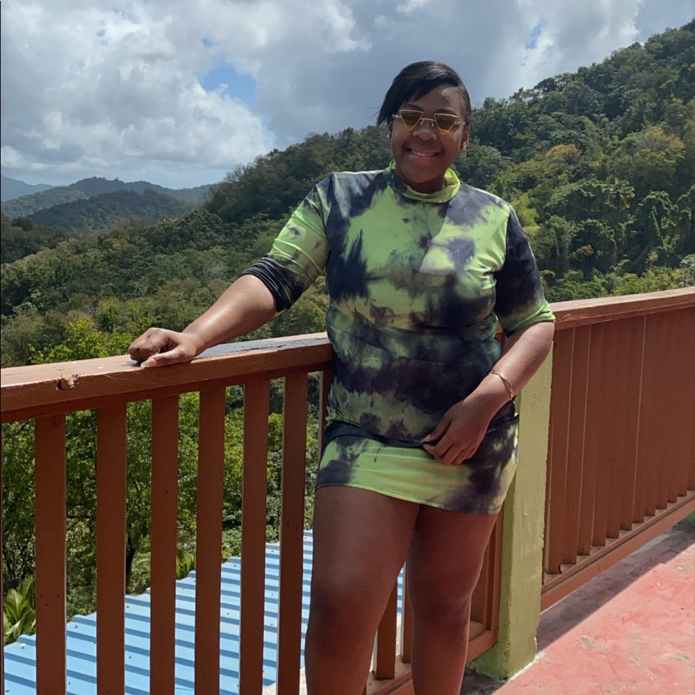 Lime green cover up plus